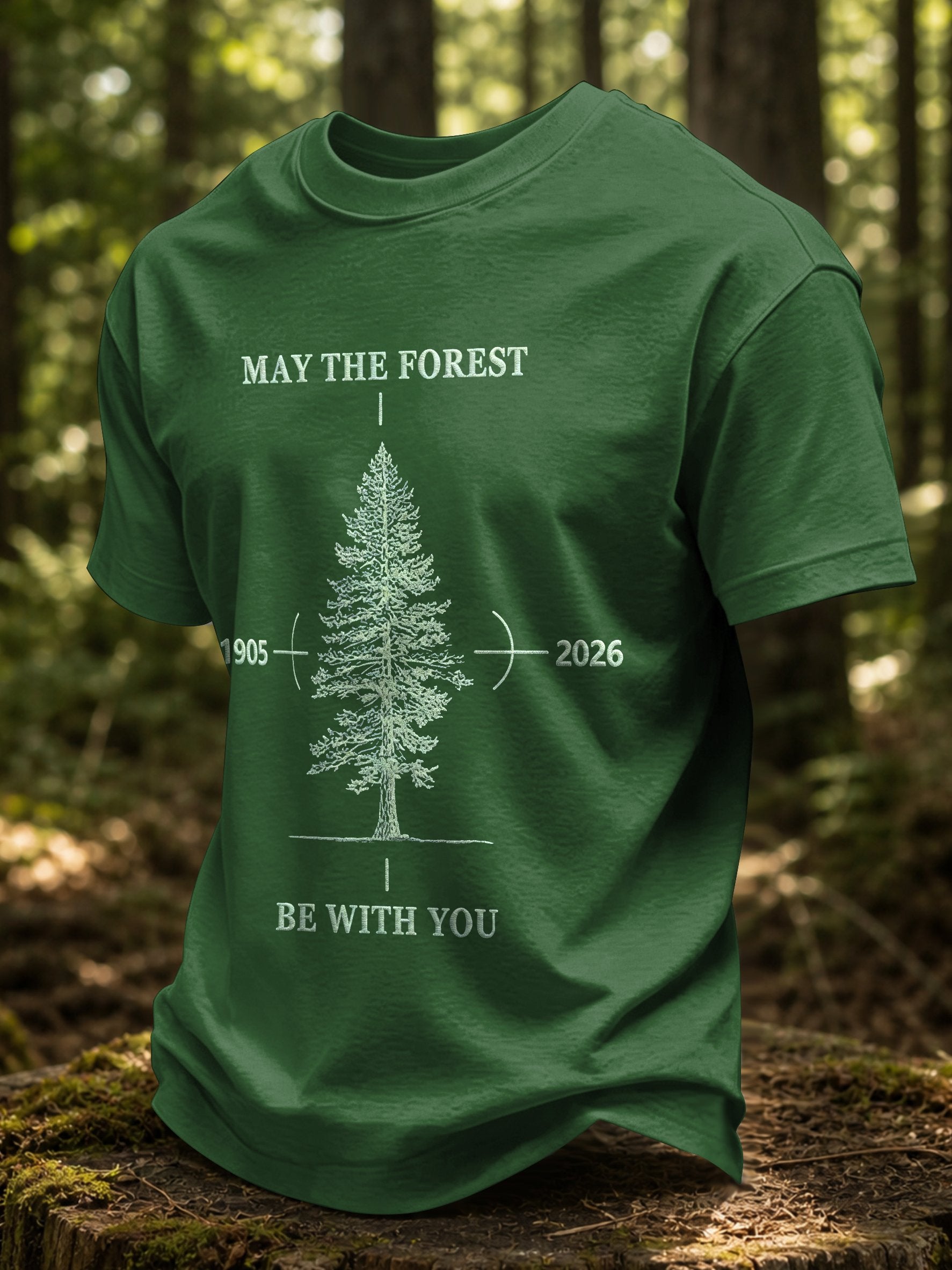 Men's May The Forest Be With You Printed Casual T-Shirt