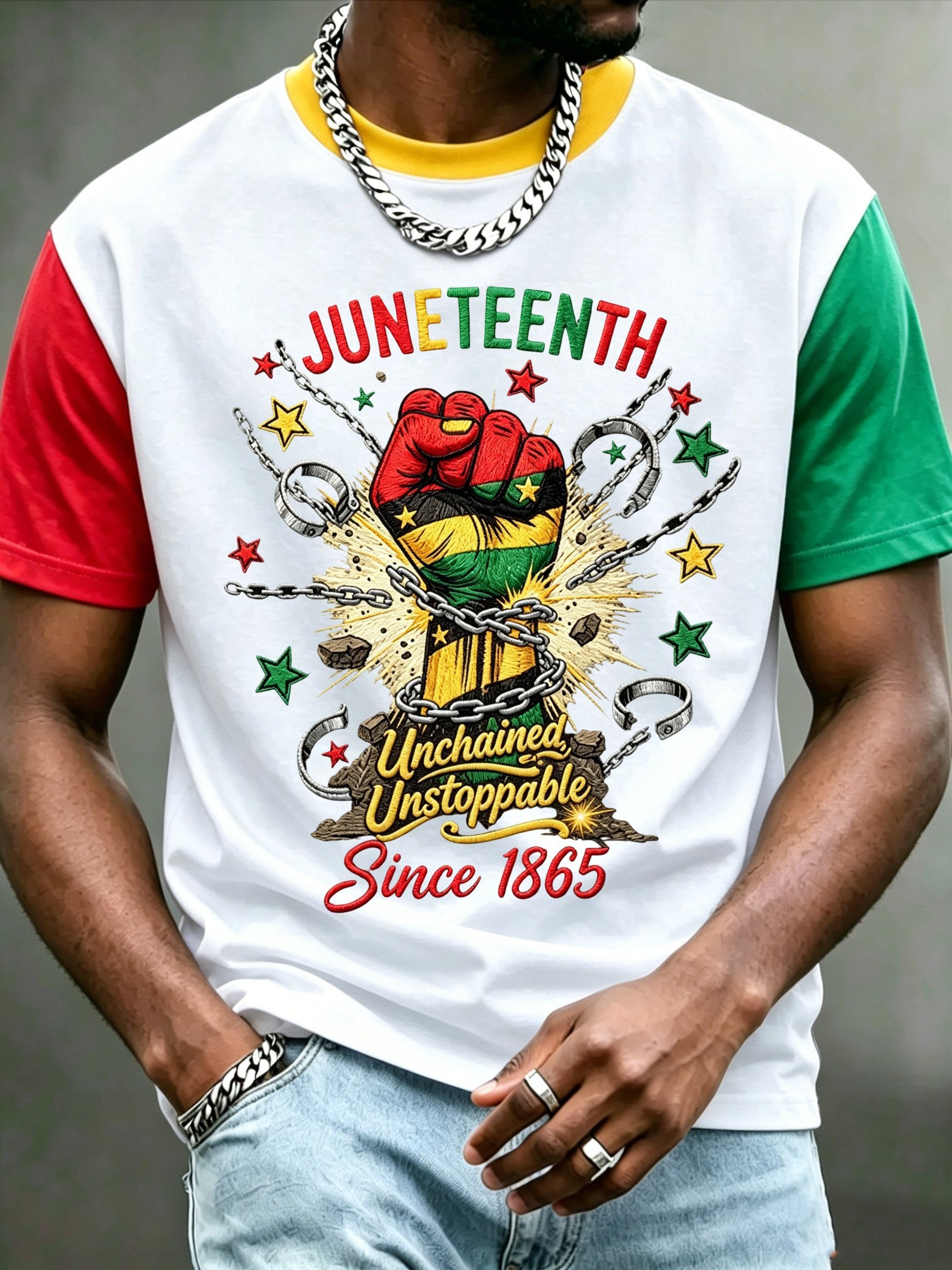 Men's Juneteenth Print Casual Top