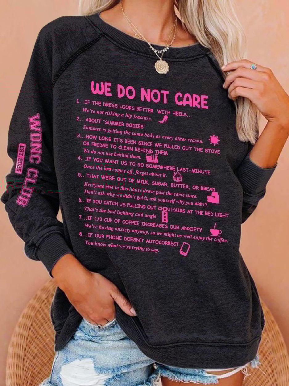 Funny WDNC Club Menopause Perimenopause Print Sweatshirt