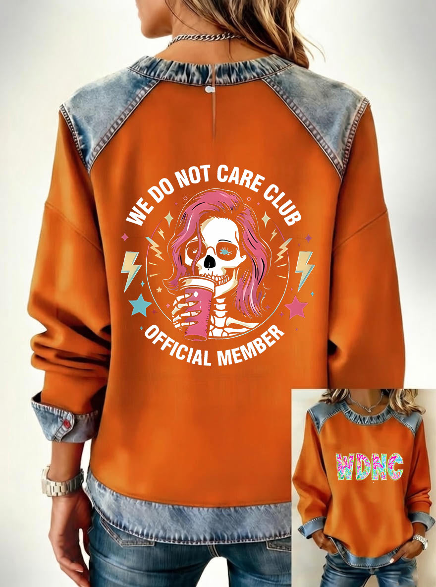 Women's  Retro Funny Proud Member Of Club We Do Not Care Menopause Perimenopause Print  Sweatshirtt