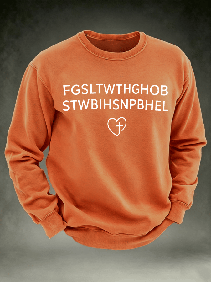 Men's FGSLTWTHGHOB STWBIHSNPBHEL Printed Crewneck Sweatshirt