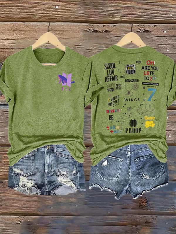 Women's K-pop  Print Casual T-Shirt