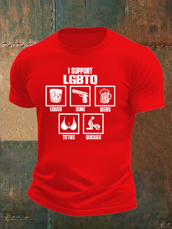 Men's  I SUPPORT LGBTQ Printed T-Shirt