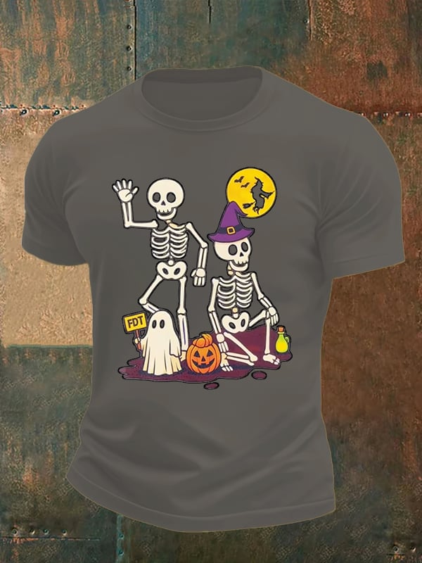 Men's Halloween Skeleton  T-Shirt