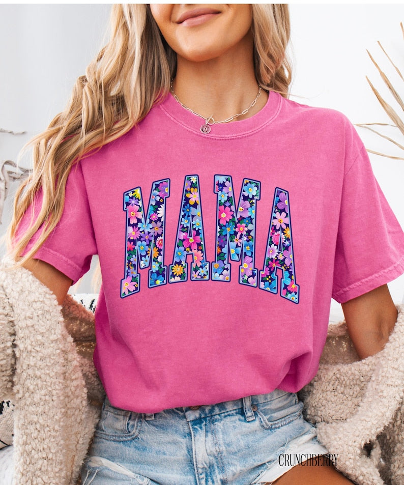 Comfort Colors Floral Mama Shirt