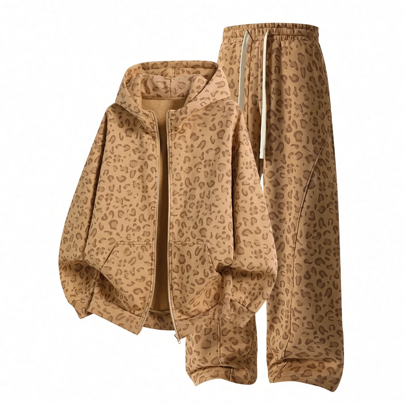 🐆 Unisex Leopard Print Tracksuit Set – Hoodie & Sweatpants, Multiple Colors 🔥