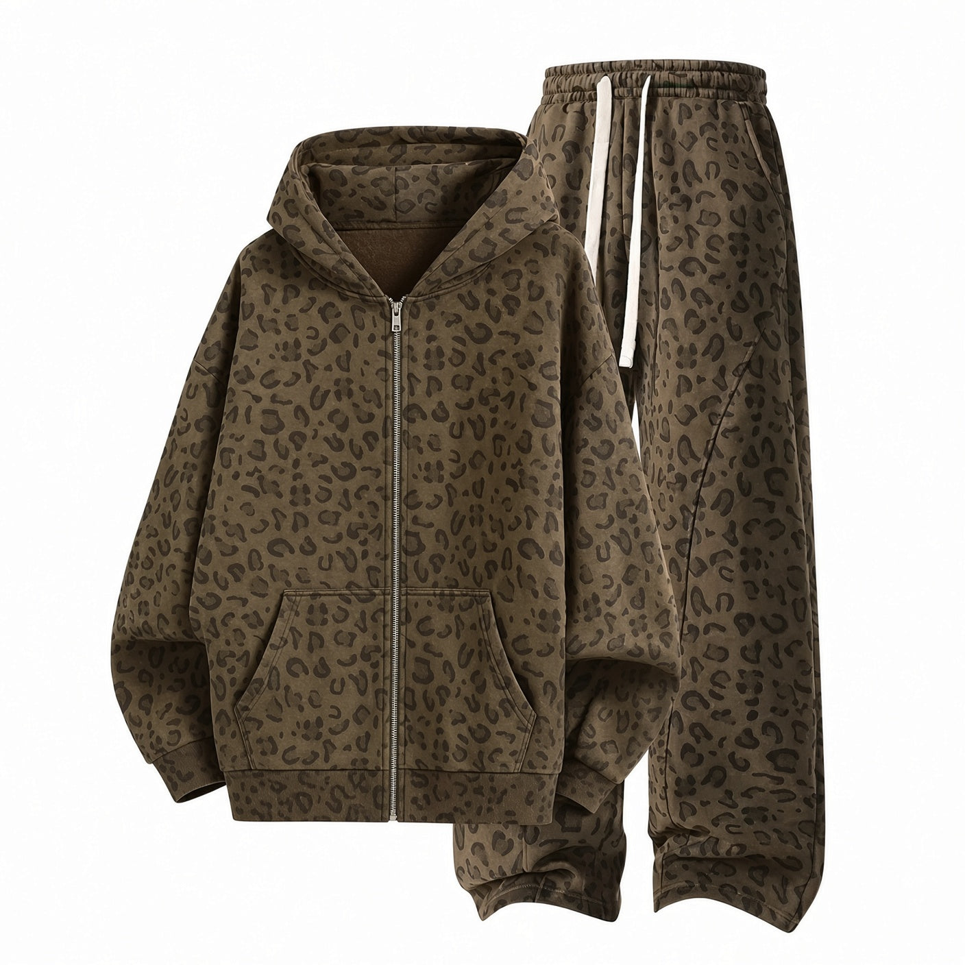 🐆 Unisex Leopard Print Tracksuit Set – Hoodie & Sweatpants, Multiple Colors 🔥