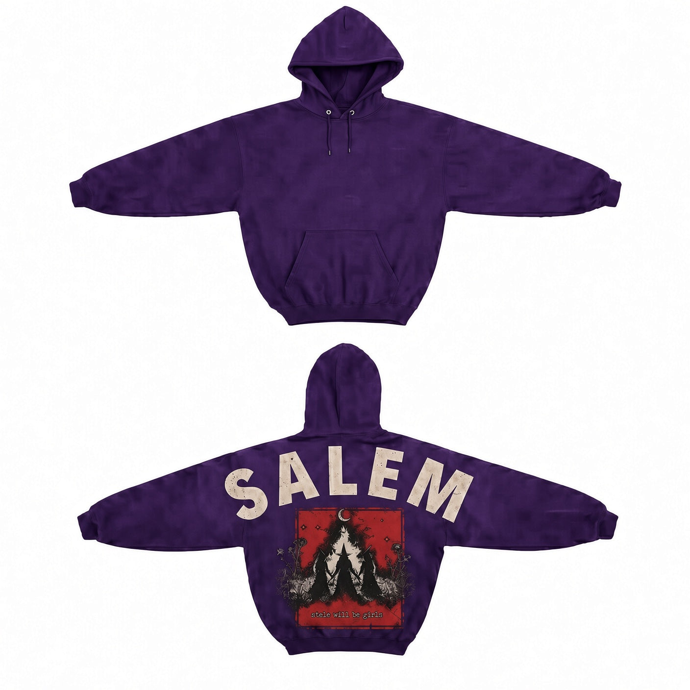 Unisex Halloween Shoulder-to-Shoulder Back Lettering Sweatshirt Hoodie