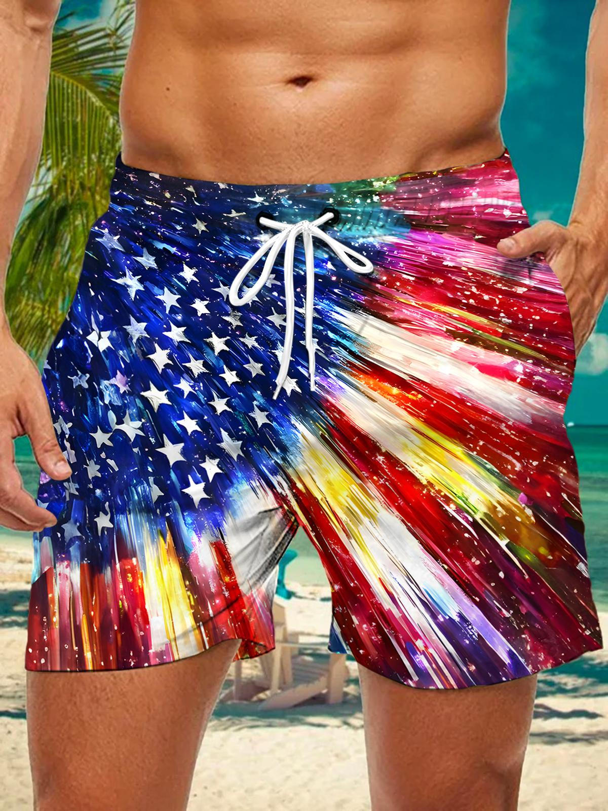 Independence Day Men's Print Pocket Shorts