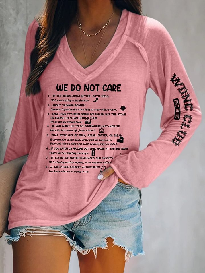 V-neck Retro Funny Proud Member Of WDNC Club Menopause Perimenopause Print T-Shirt