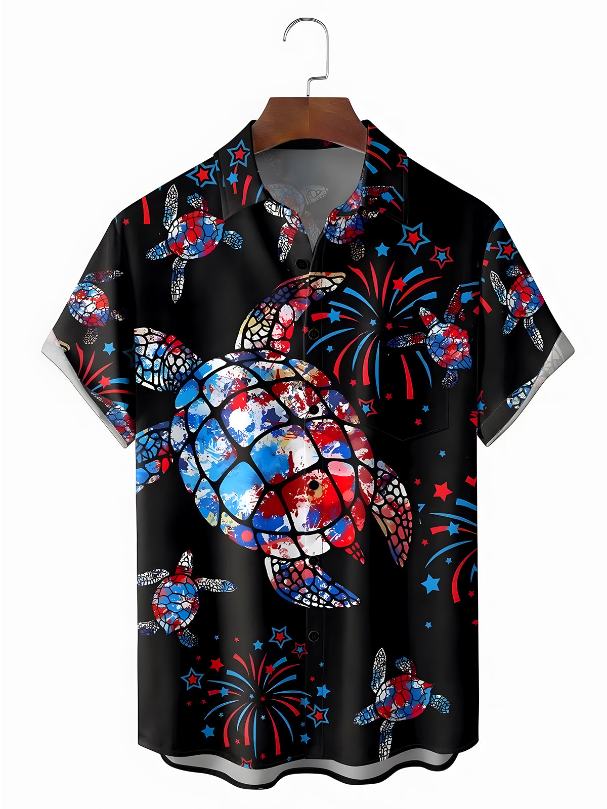 Turtle Fireworks Men's Pocket Short Sleeve Shirts